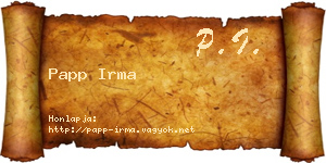 Papp Irma névjegykártya