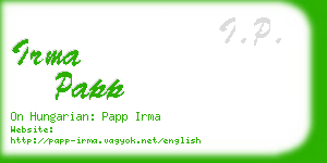 irma papp business card